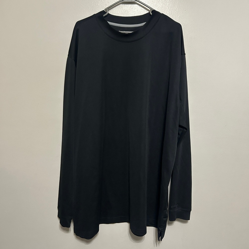 Reebok Golf Shirt Mens 4XLT Black Mock Neck Long Sleeve Gorpcore Performance Top
